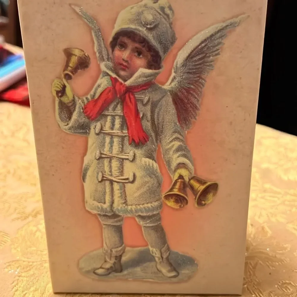 NIB Costco Victorian Child Angel With bells Christmas Ornament 6